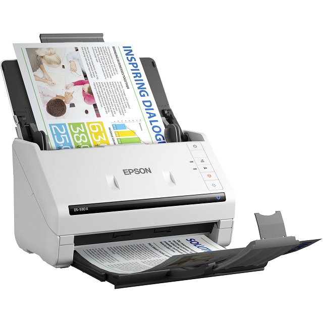 Epson DS-530 II - Escáner de documentos - hasta 35 ppm/70 ipm1, impresión a doble cara en 1 pasada - ADF 50 páginas - 600dpi - 27g/m2-413g/m2 - TWAIN / ISIS - Ciclo de trabajo diario 4,000 páginas - USB 3.0 - Windows / macOS - 1 año de garantía