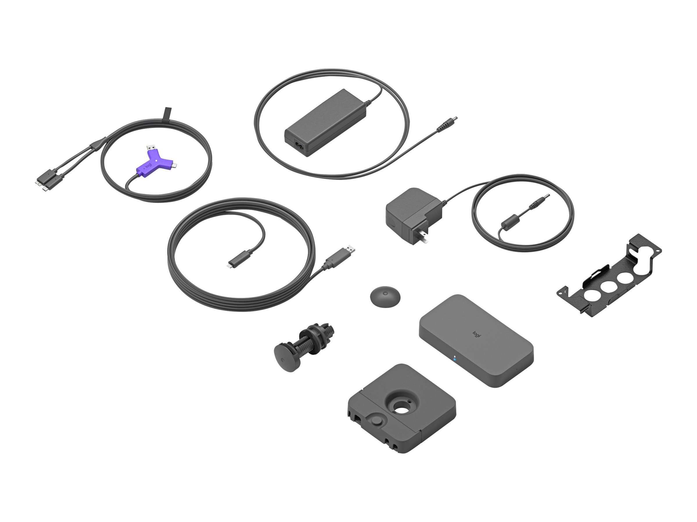 Logitech Swytch Laptop Link for Video Conferencing in Meeting Rooms - Hub - 2 x HDMI + 1 x SuperSpeed USB + 2 x USB-C - sobremesa
