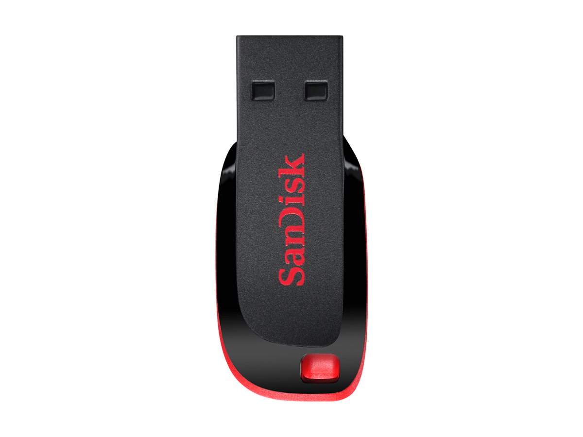 SanDisk Cruzer Blade - Unidad flash USB - 64 GB - USB 2.0 - negro, rojo