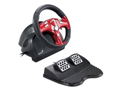 Genius Trio Racer FF - Juego de volante y pedales - cableado - para Sony PlayStation 2, Microsoft Xbox, Sony PS one, Sony PlayStation, PC