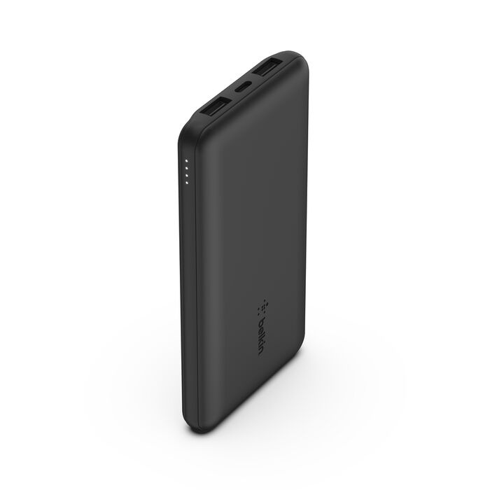Belkin BoostCharge - Power bank - 10000 mAh - 15 Watt - 3 output connectors (24 pin USB-C, 2 x USB) - black