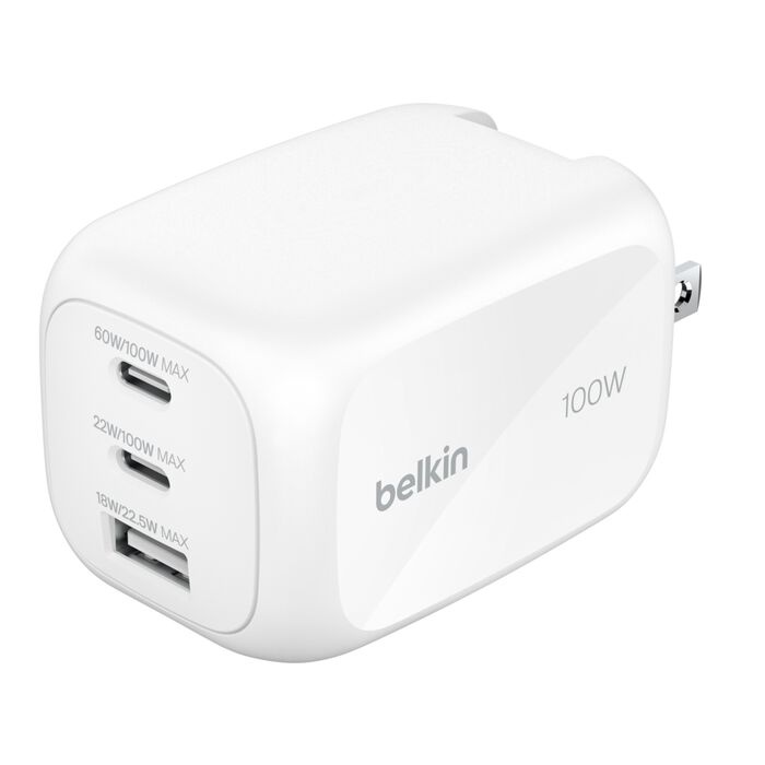 Belkin - Wall Charger - Lithium ion - Para Apple / Samsung phones - 100W USB-C PD PPS 2 USB-C I 1