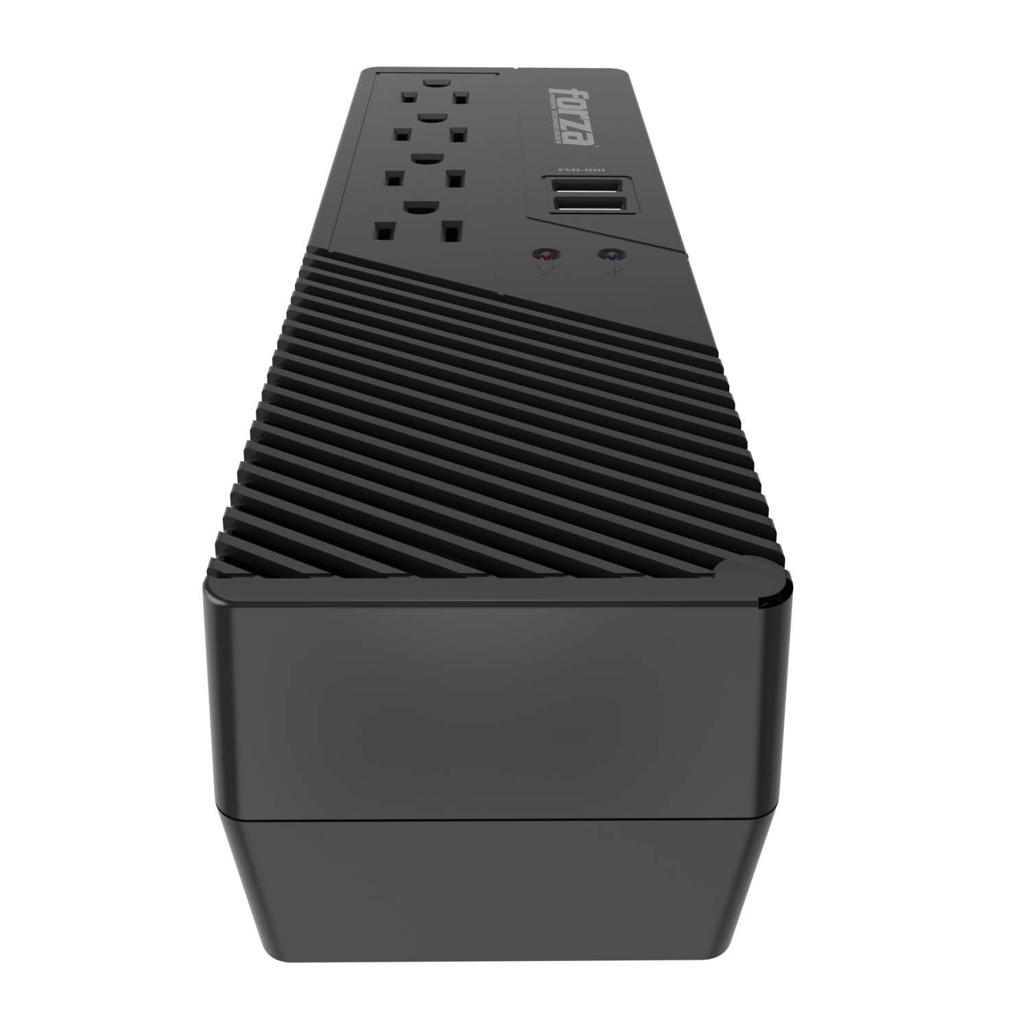 Forza FVR Series FVR-1011USB - Regulador automático de voltaje - CA 115 V - 500 vatios - 1000 VA - conectores de salida: 4 - negro