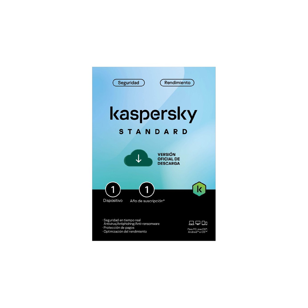 LICENCIA KASPERSKY KL1041DDAFS STANDARD / 1 DISPOSITIVO / 1 AÑO / BASE