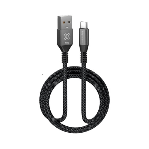 Klip Xtreme - USB cable - 24 pin USB-C - 9 pin USB Type A - 1 m - Black - 30W Braided Fast charging