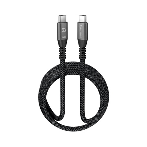Klip Xtreme - USB cable - 24 pin USB-C - 1.8 m - Black - 240W Braided Fast Charging