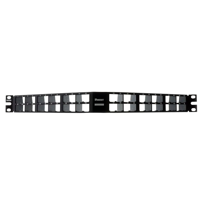 Panduit MINI-COM High Density Modular - Patch panel - 1U - 19" - 48 ports - Black